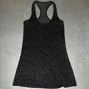 Lululemon Black Floral Tank Top